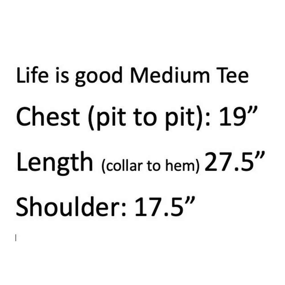 Life is Good Mens T Shirt Medium Graphic Print American Flag Mountain Deer Tee - Picture 9 of 13